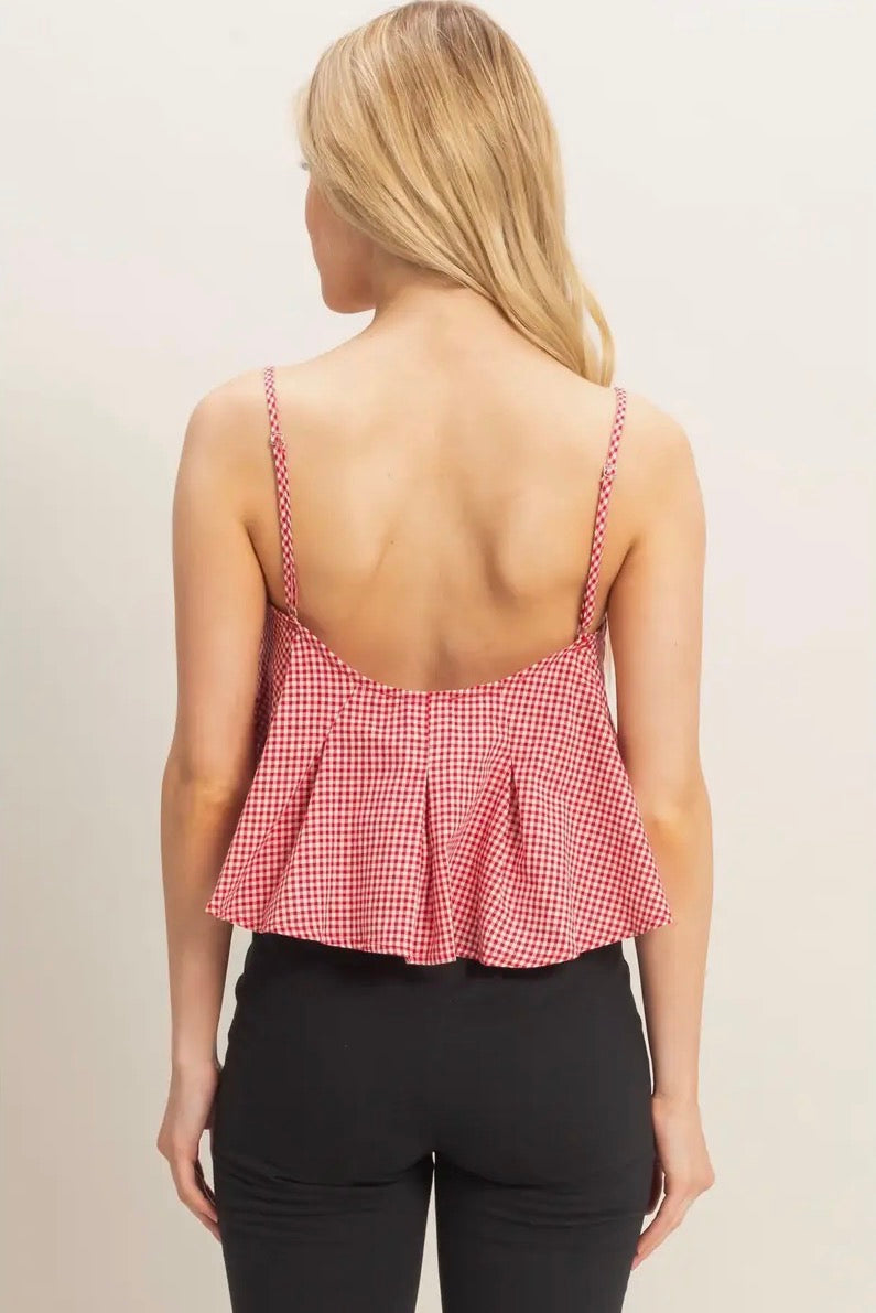 Gingham Button Up Top