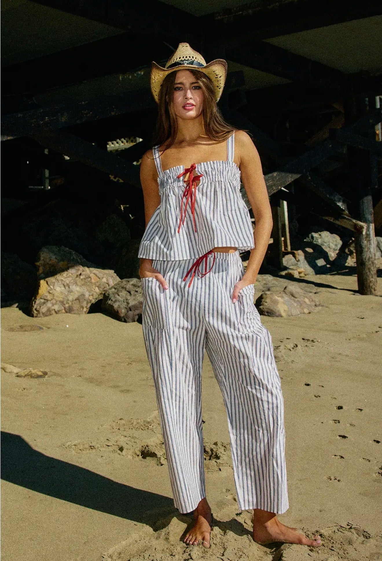 Blue and Red Stripe Pants