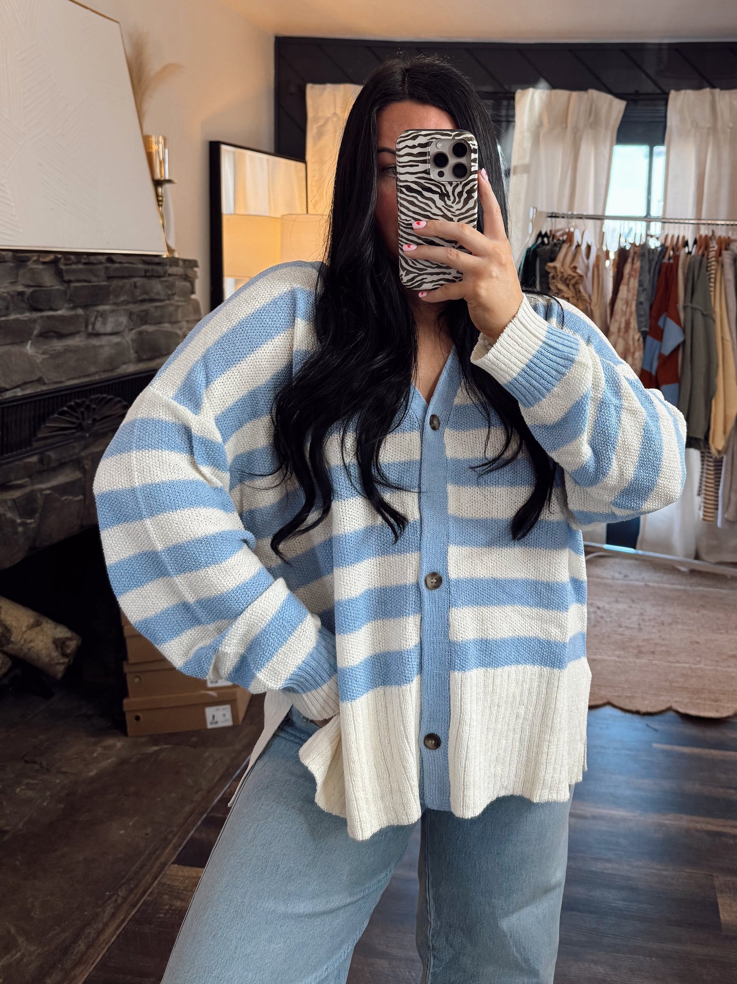 Cozy and Free Stripe Cardigan