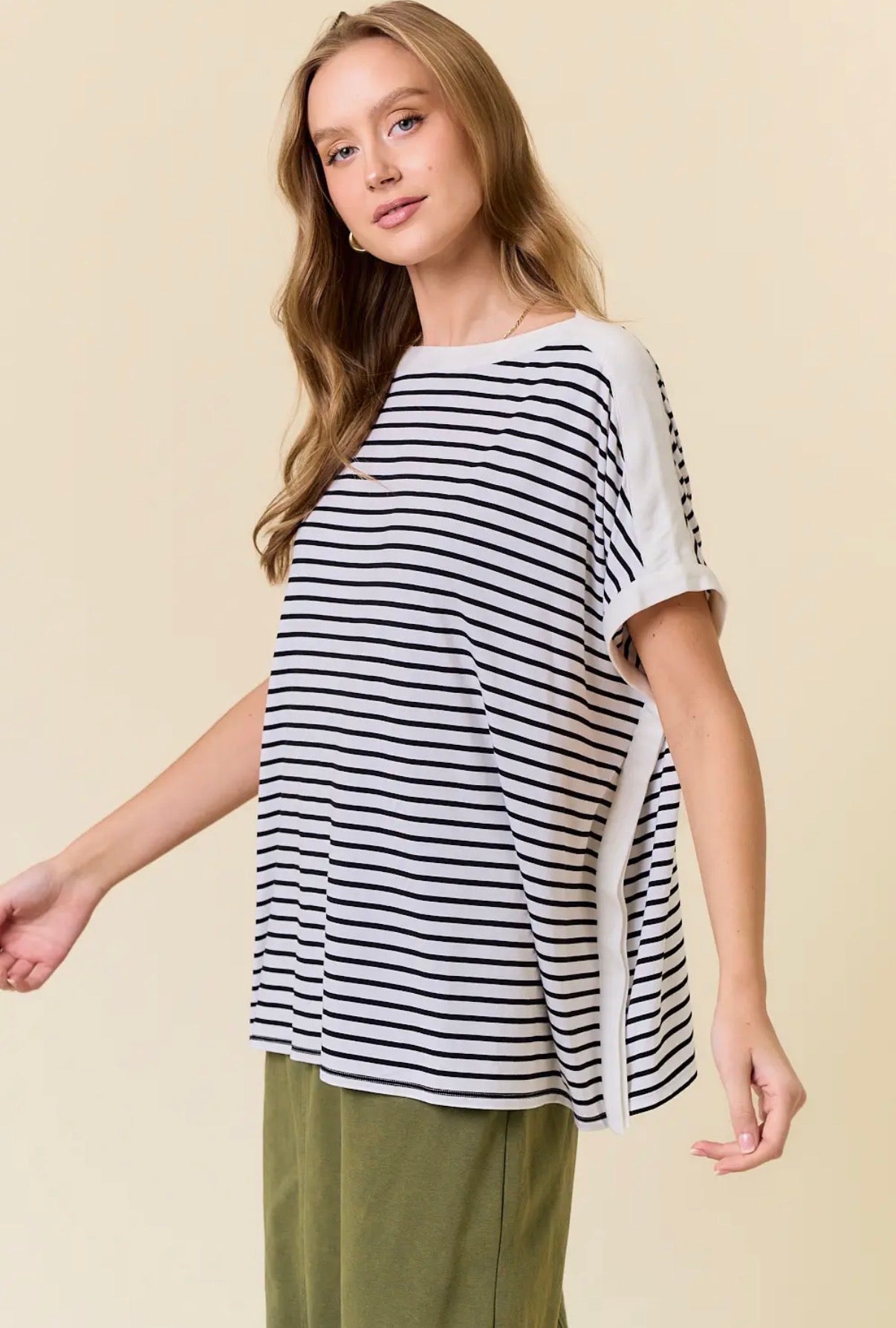 Striped Boat Neck Top