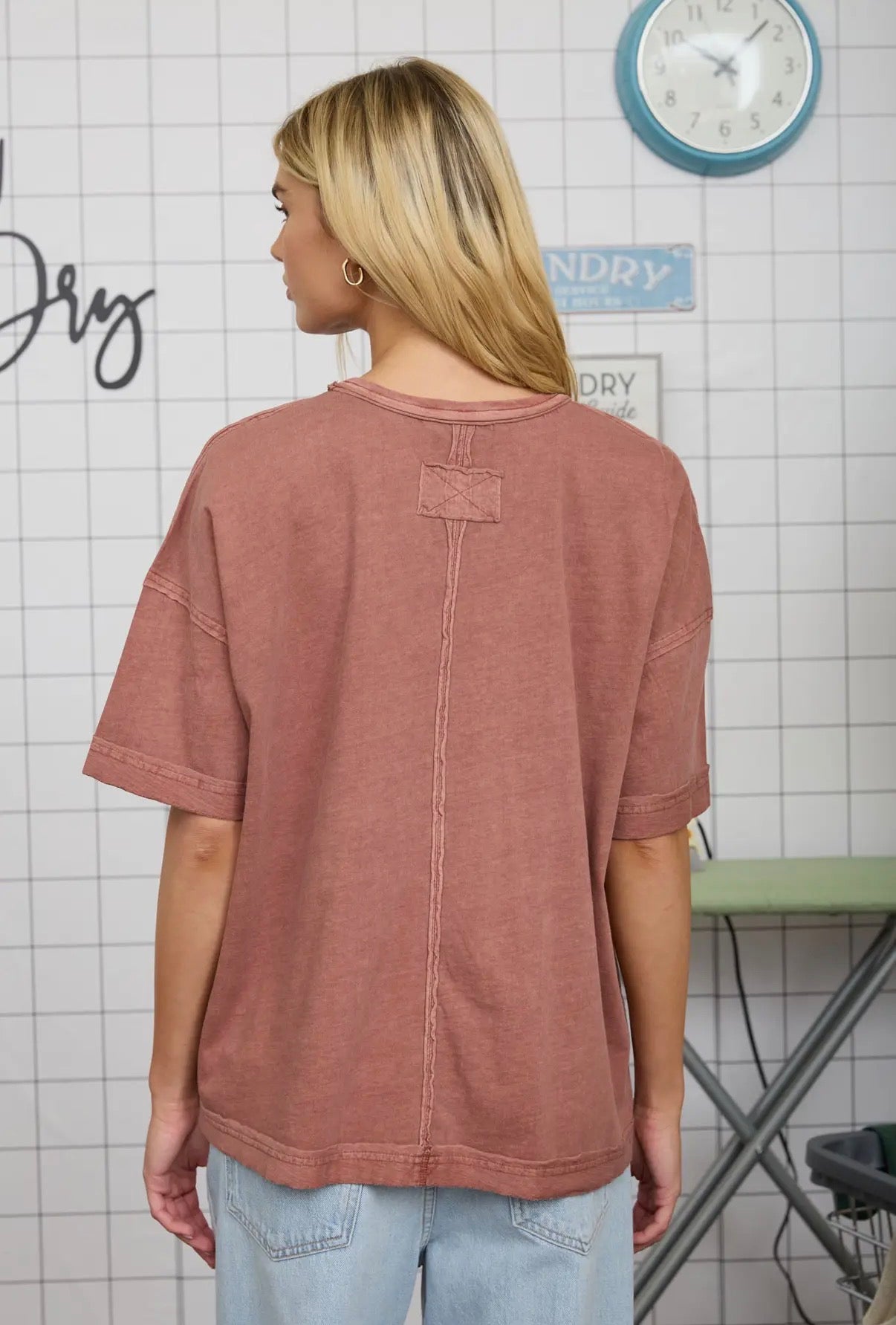 Washed Exposed Seam Tshirt