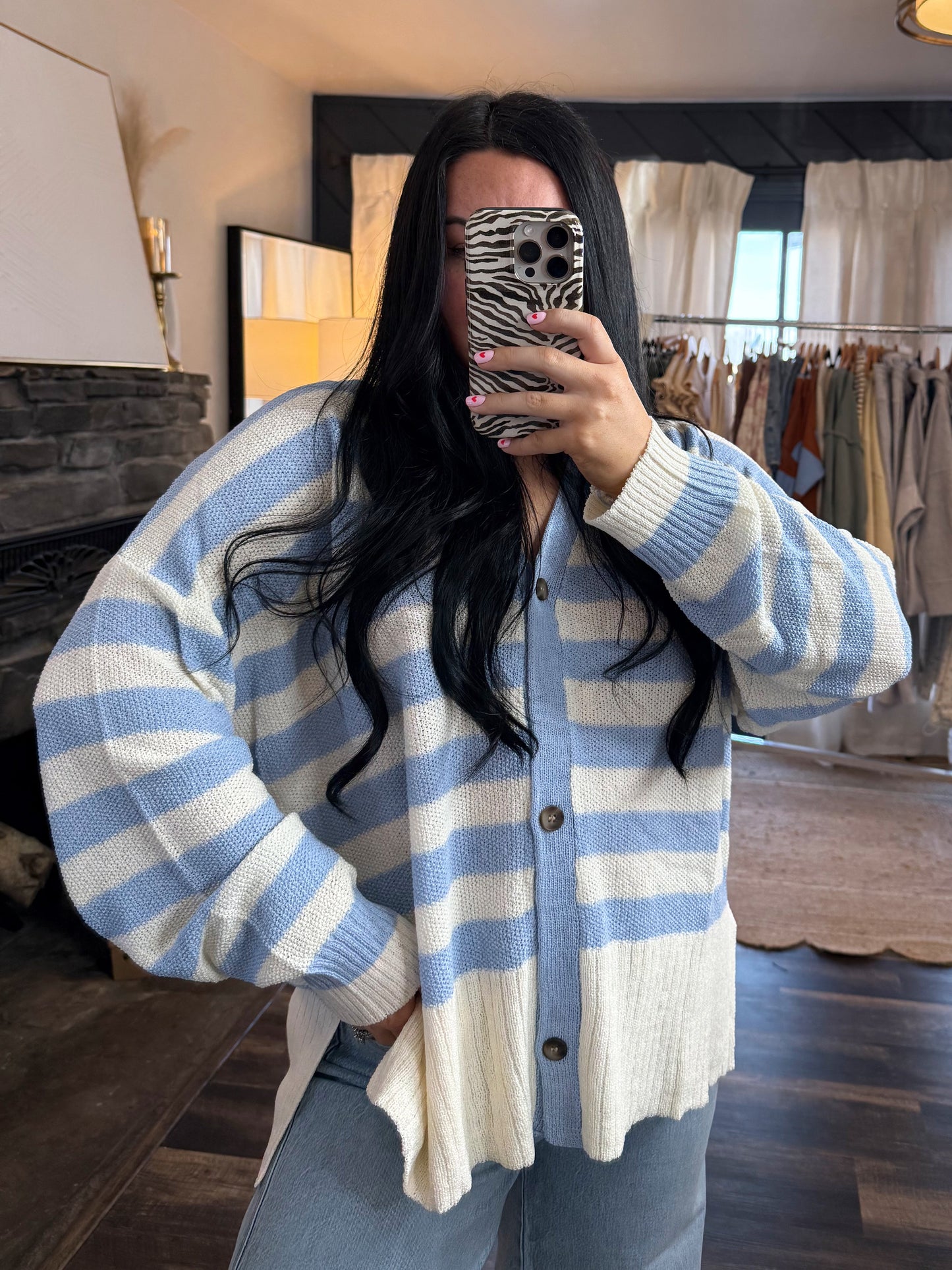 Cozy and Free Stripe Cardigan