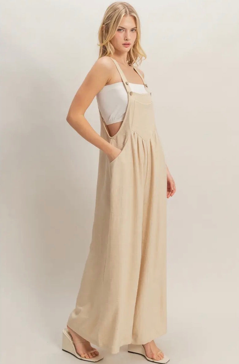 Wide Leg Overall Jumpsuit