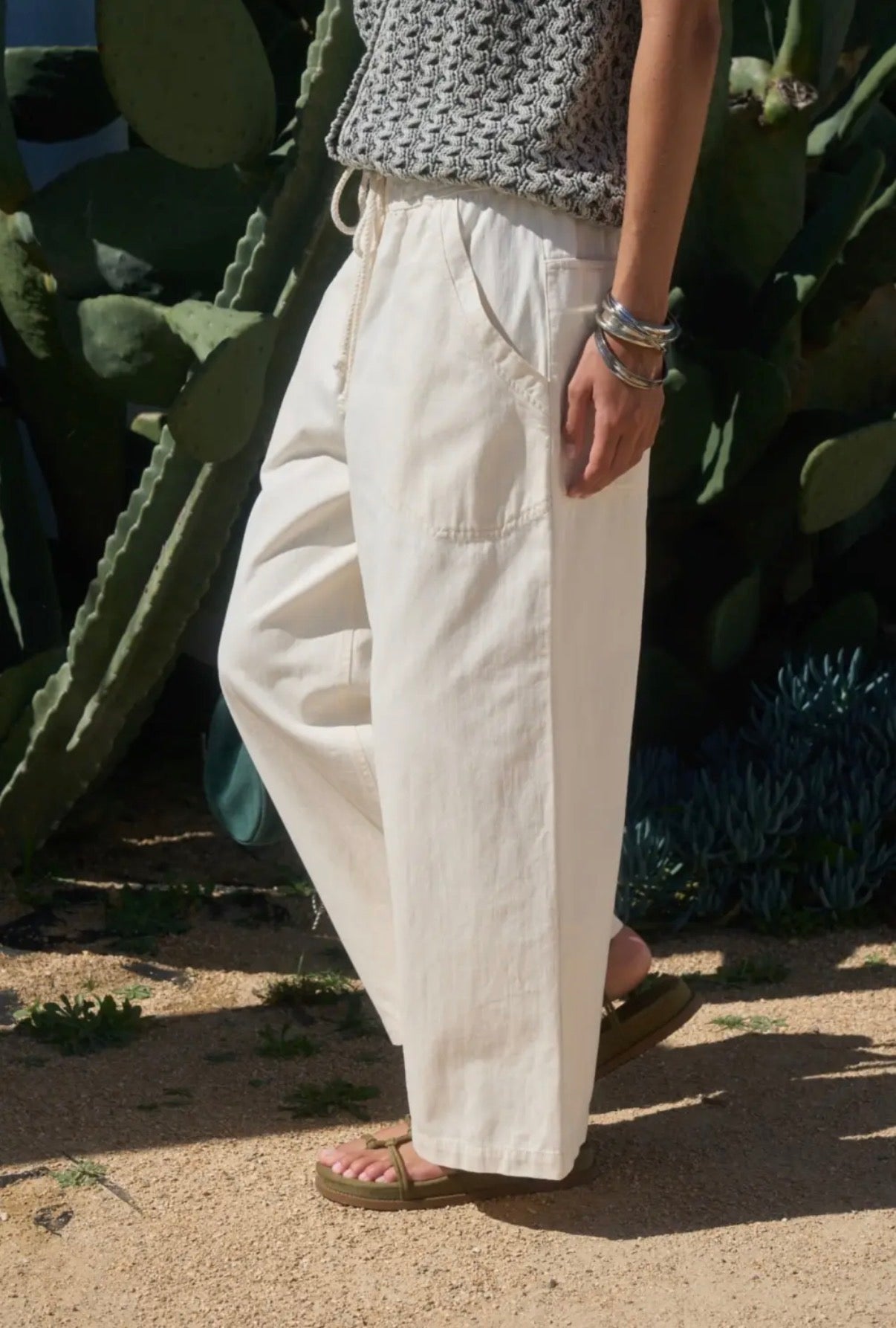 Cream Relaxed Pants