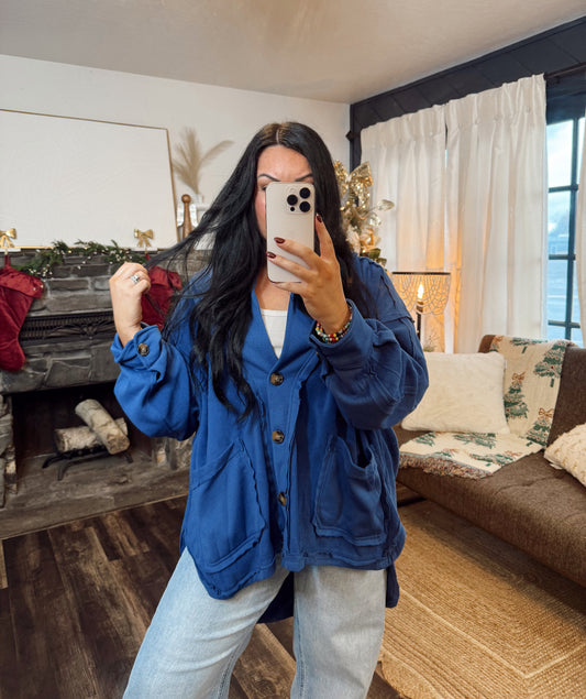 Blue Button Cardigan