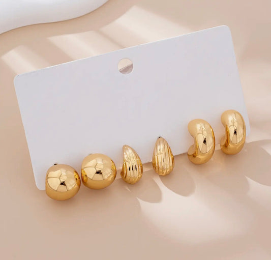 Trio Earrings Bubbly Puffy