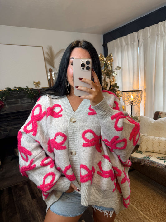 Oversized Ribbon Cardigan