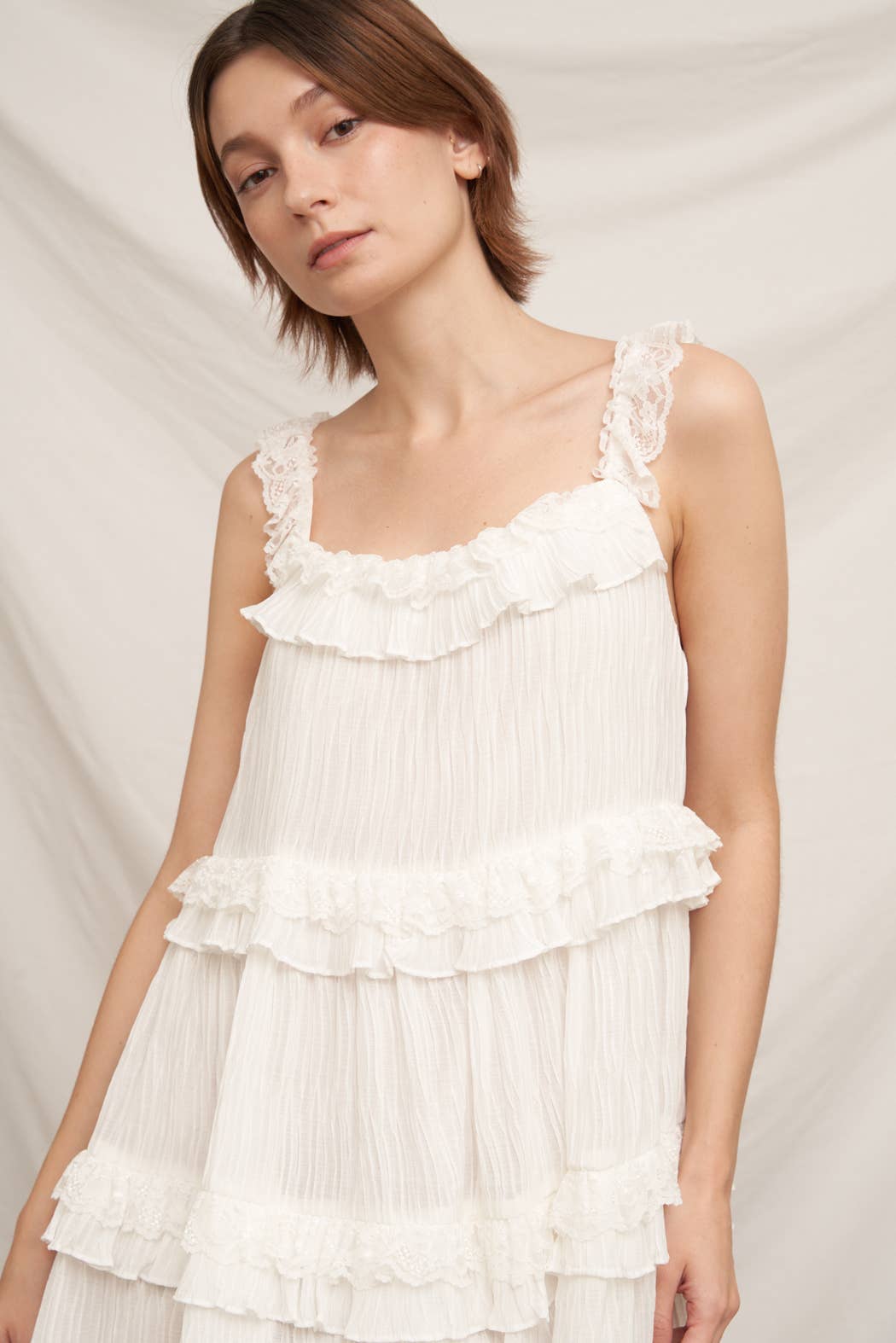Sleeveless Ruffle Tiered Mini Dress