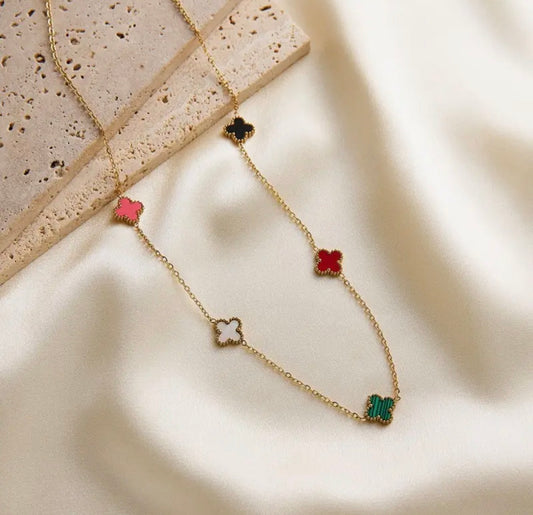 Colorful Clover Necklace