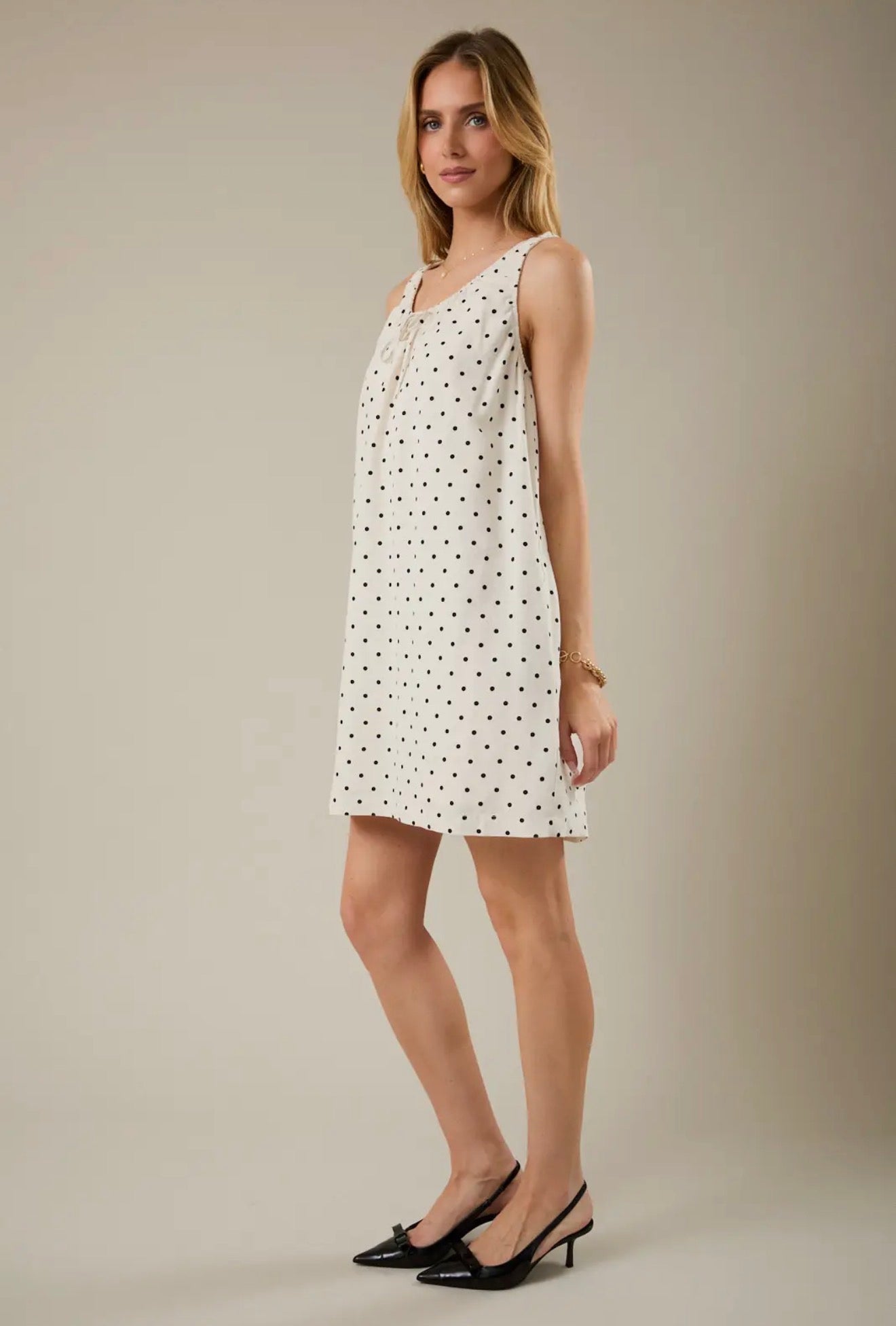 Sleeveless Polka Dot Dress