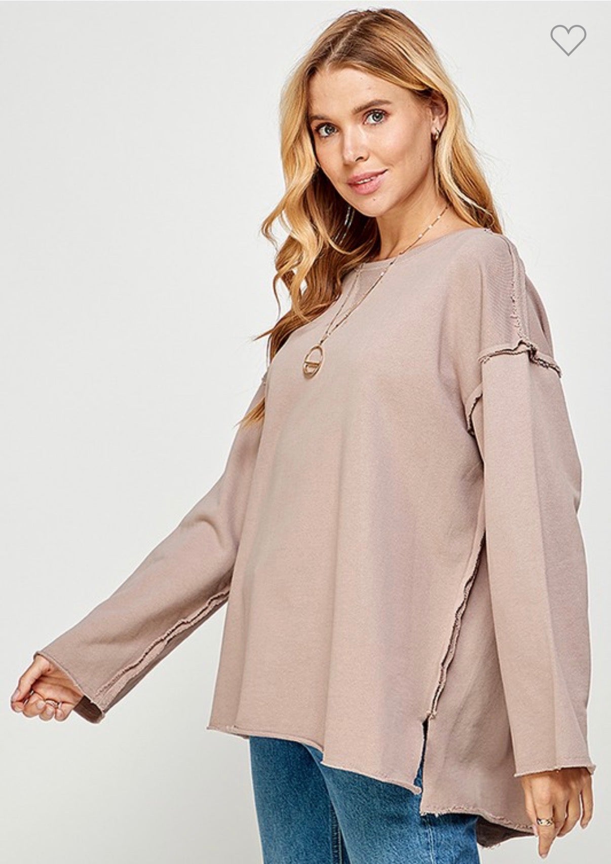 Oversized Raw Edge Pullover