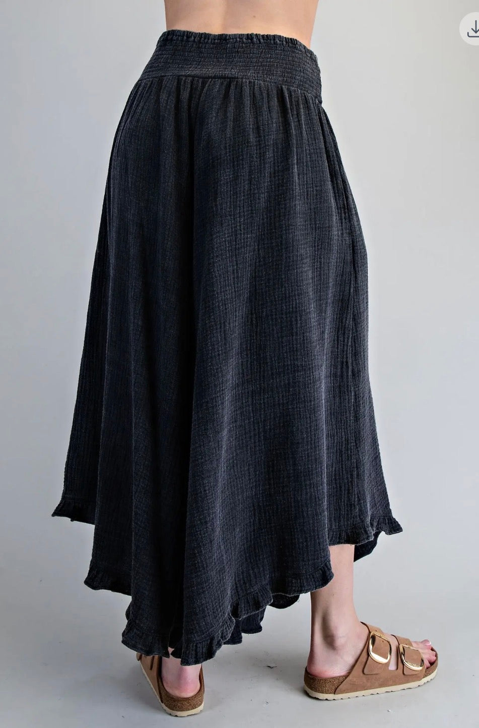 Bow Washed Wide Leg Linen Pants