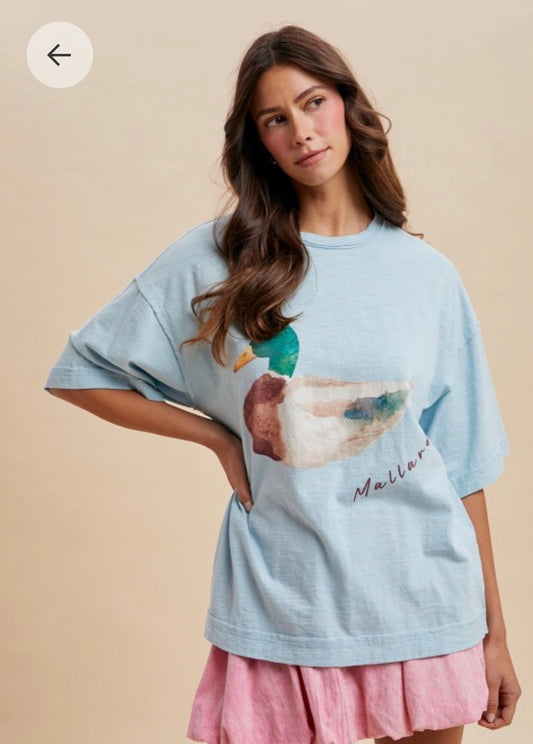 Mallard Duck Oversized T Shirt
