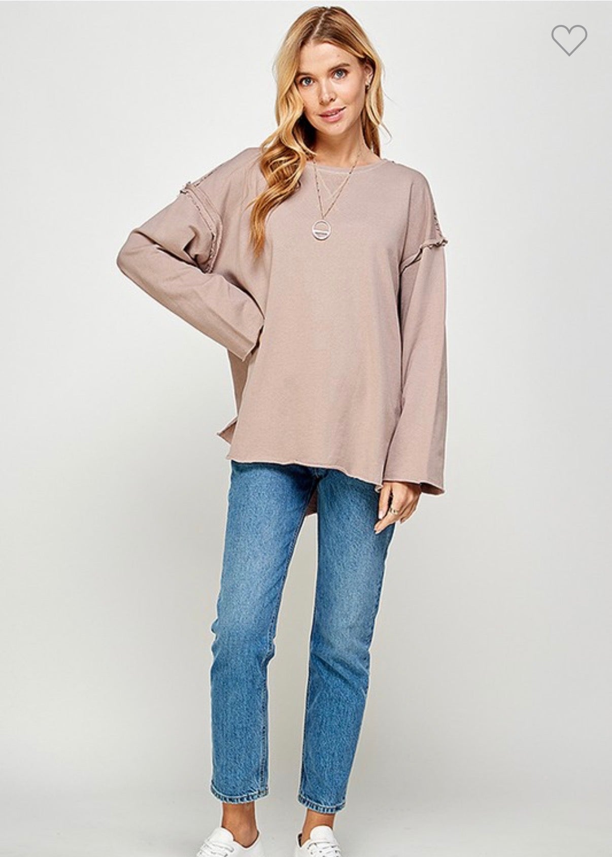 Oversized Raw Edge Pullover