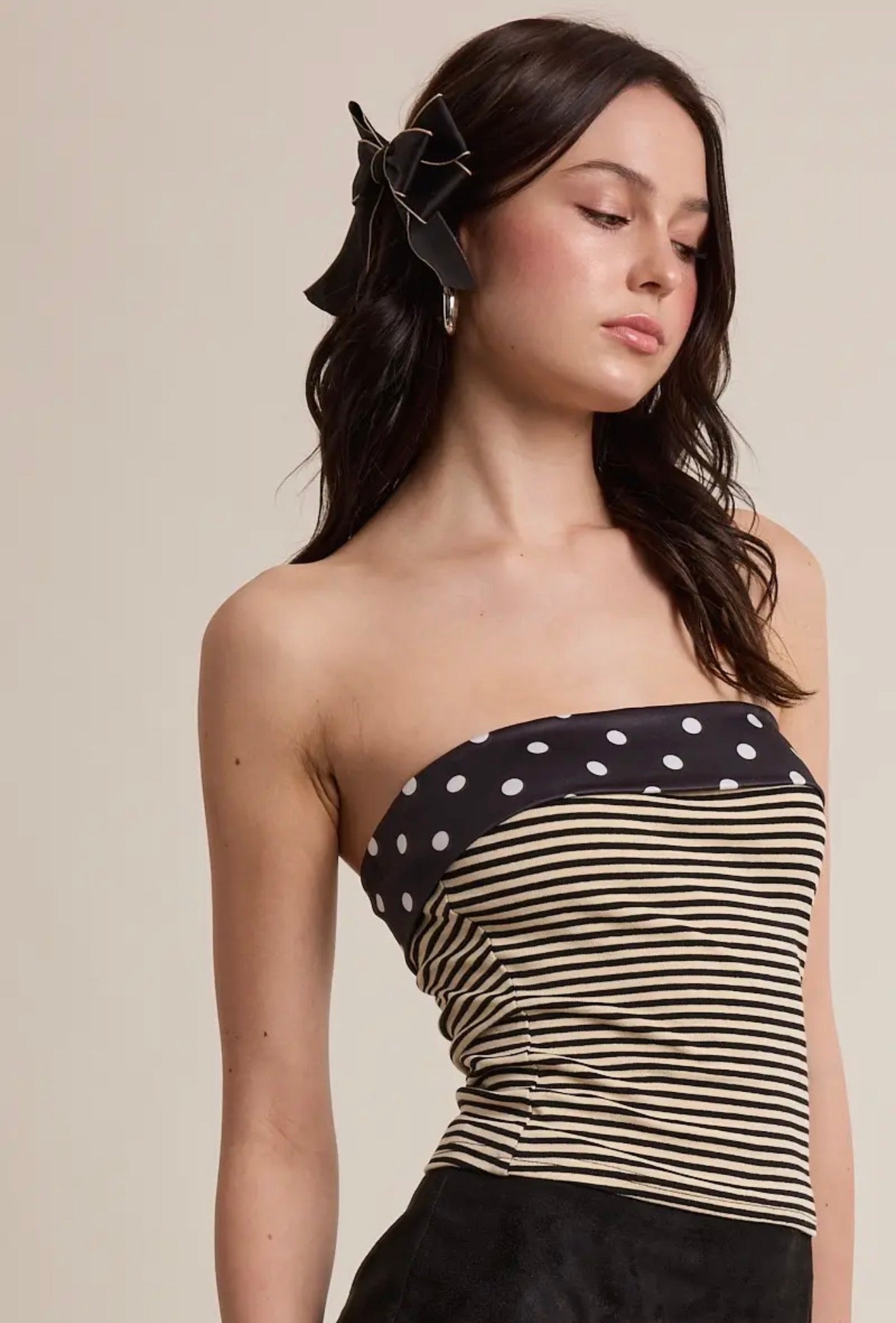 Polka Dot and Stripe Tube Top