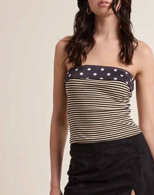Polka Dot and Stripe Tube Top