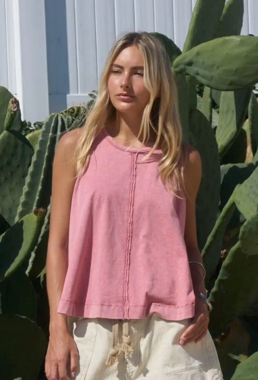 Washed Seamless Knit Top
