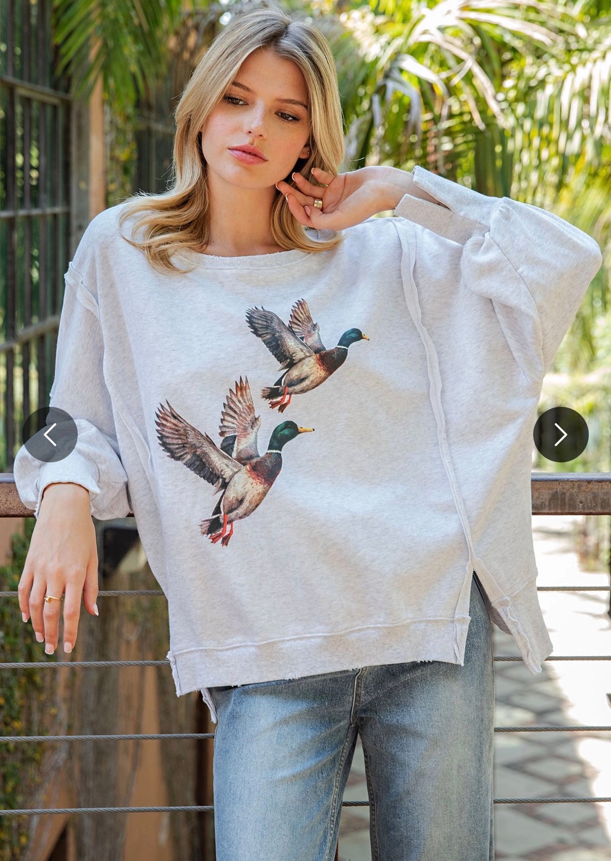 Mallard Duck Pullover Gray