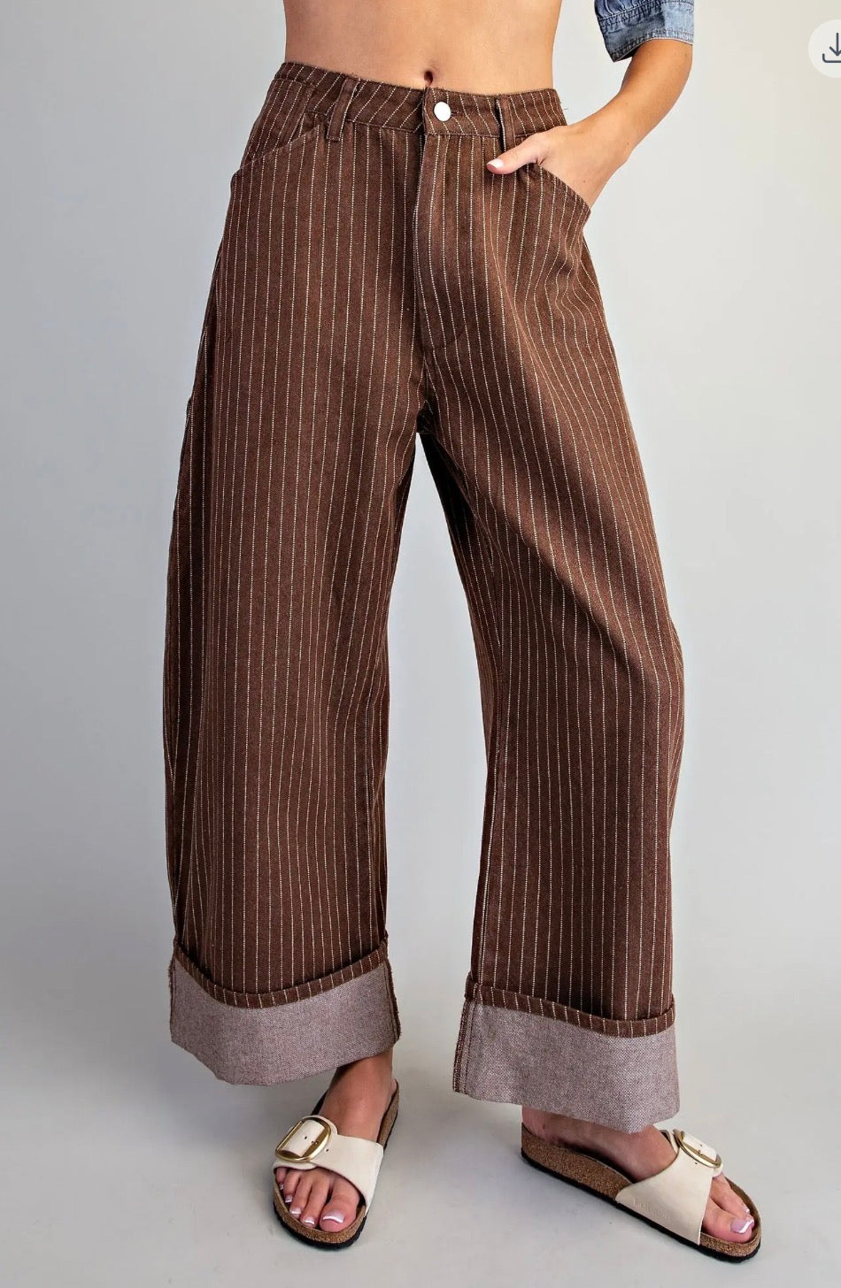 Coco Striped Cuff Pants