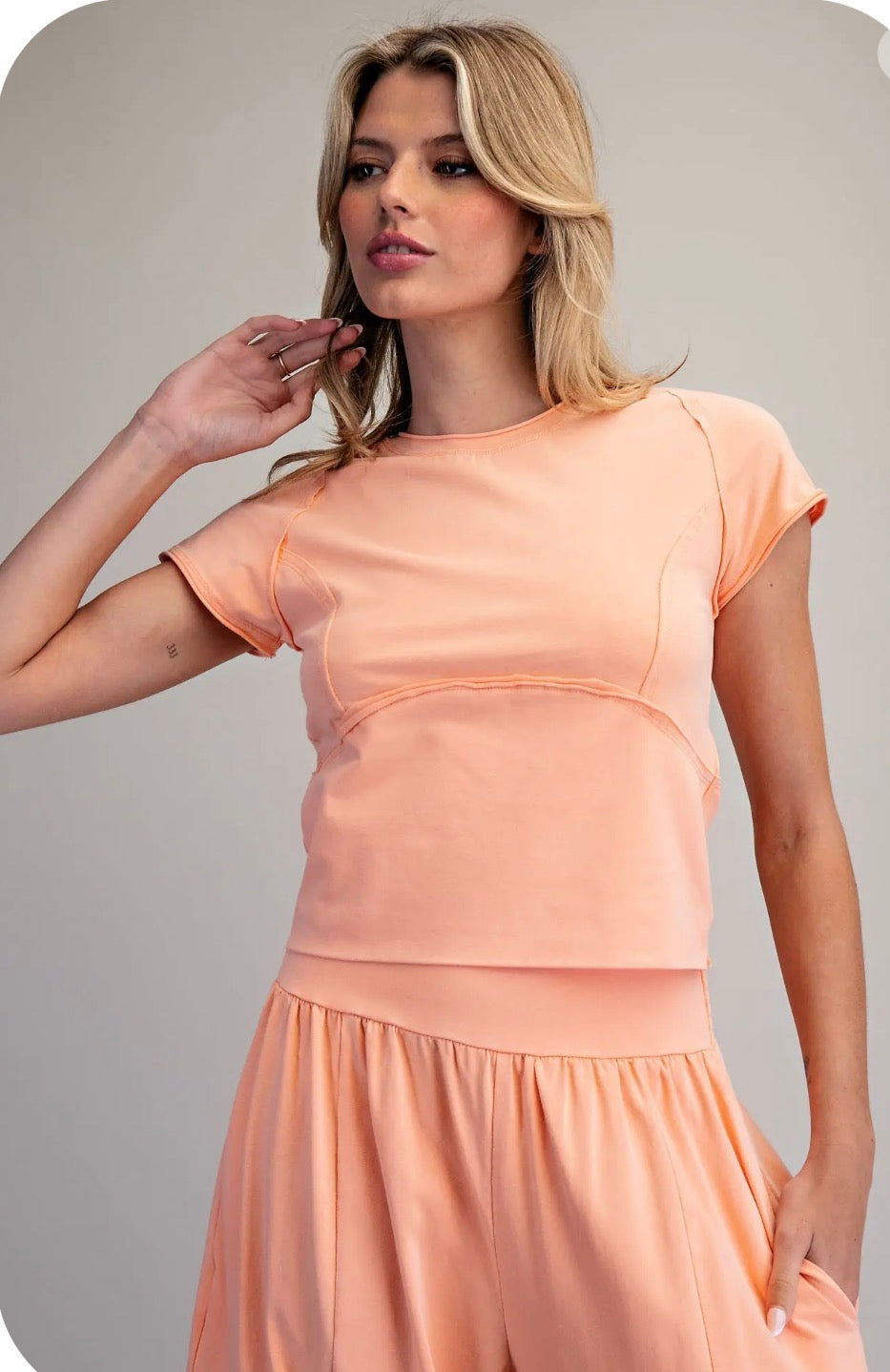 Mineral Washed Solid Cropped T-Shirt