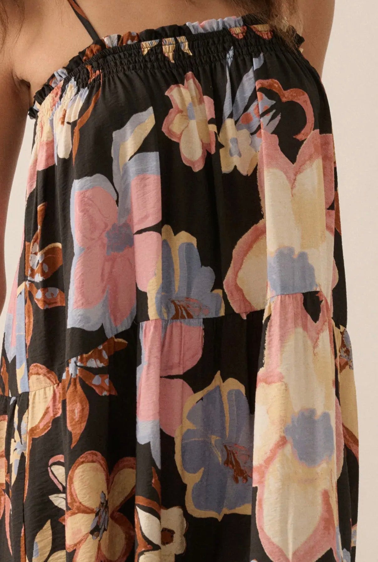 Textured Floral Maxi Dress
