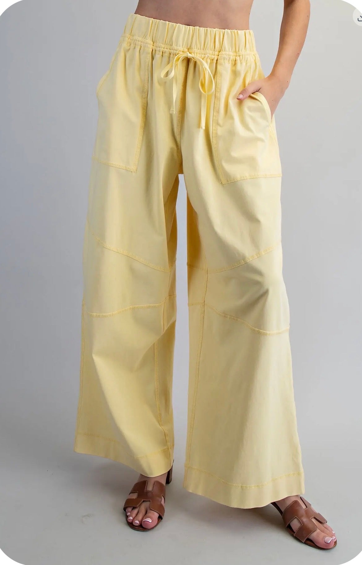 Banana Exposed Seam Wide Leg Pants