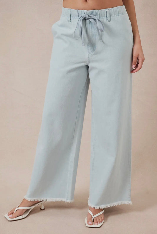 Twill Washed Wide Pants
