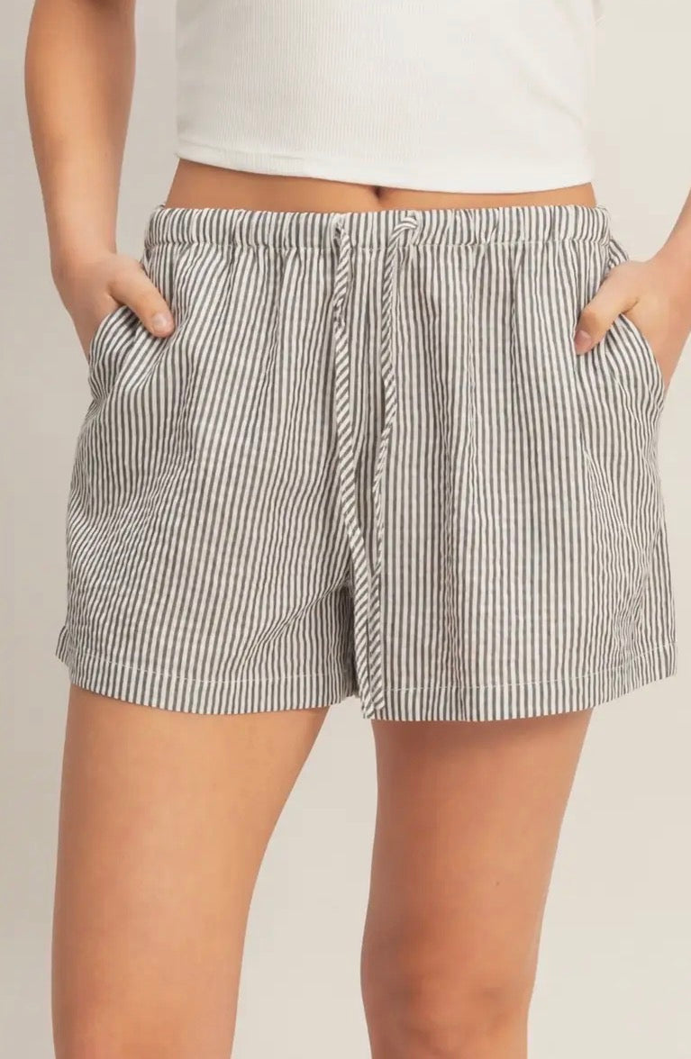 Striped Drawstring Shorts