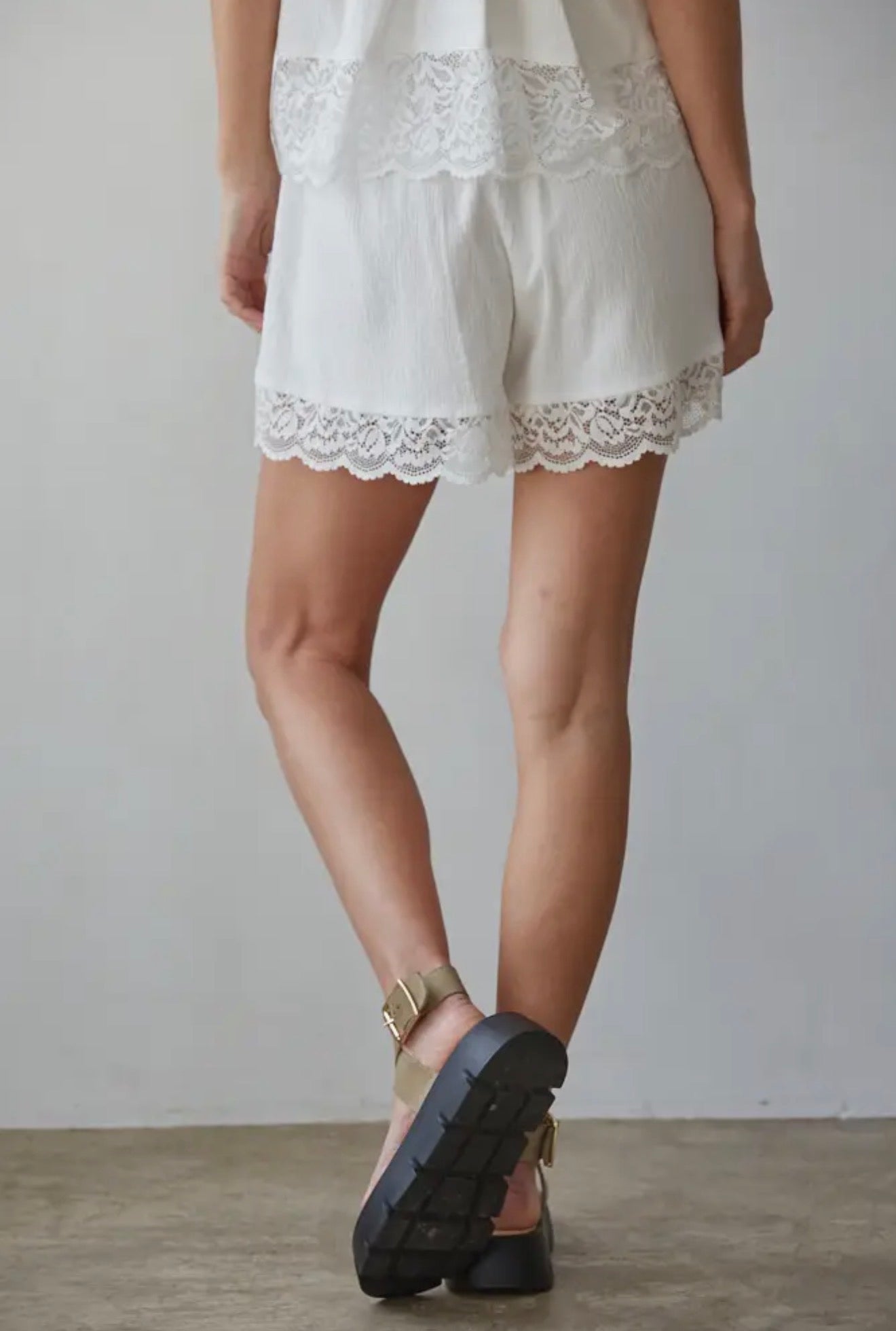 Lace Trim Cotton Shorts
