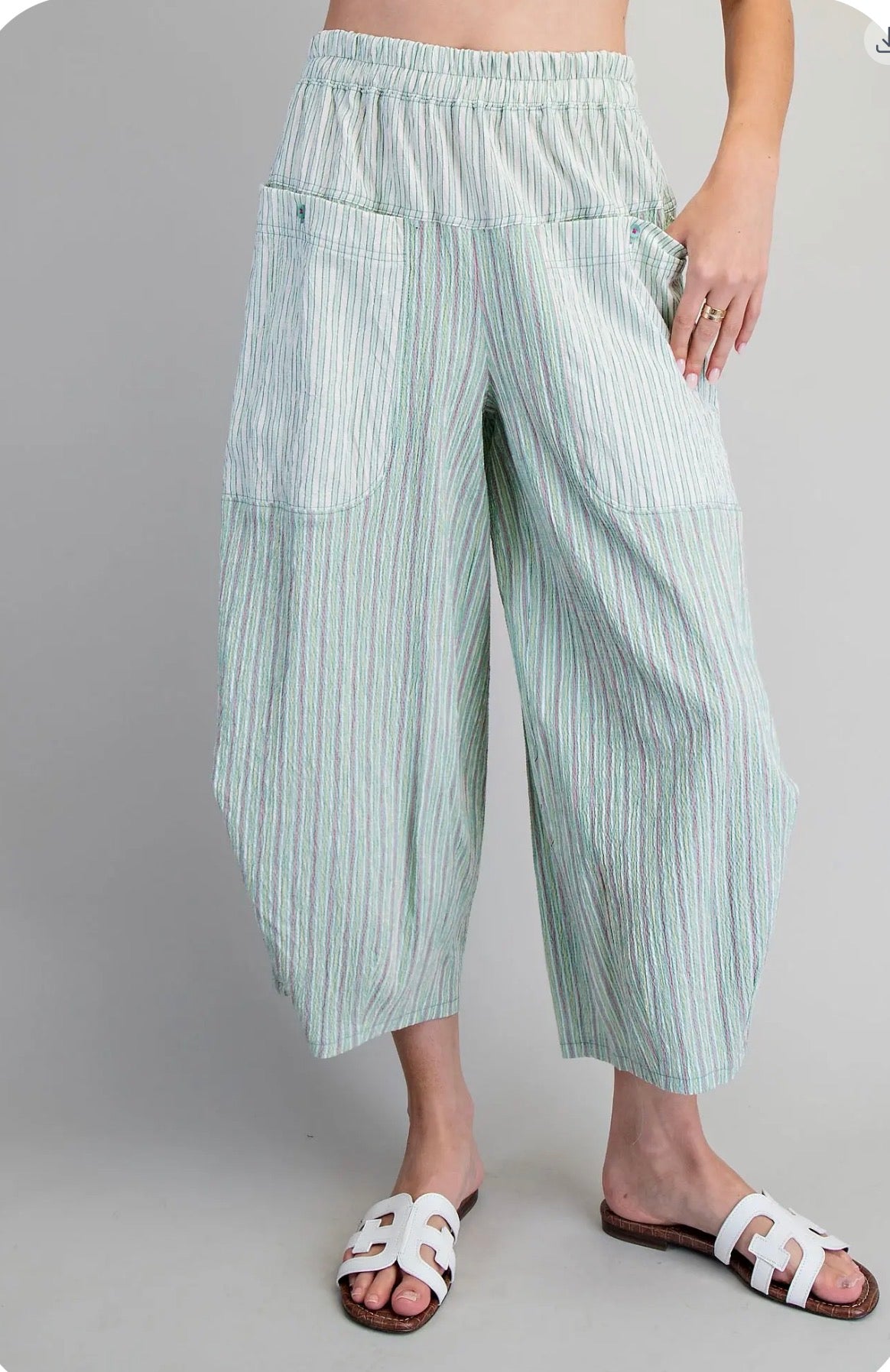 Striped Oversized Patch Pants
