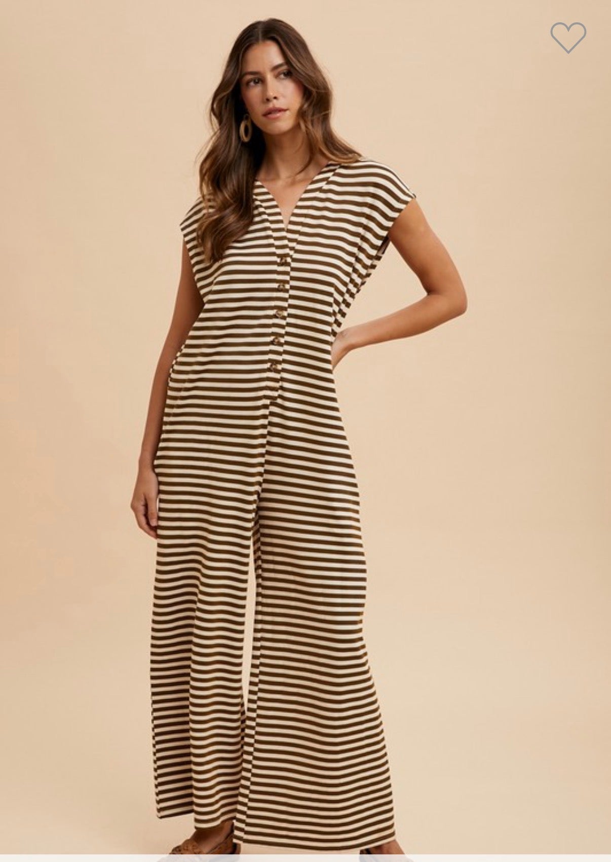 Mocha Stripe Jumpsuit