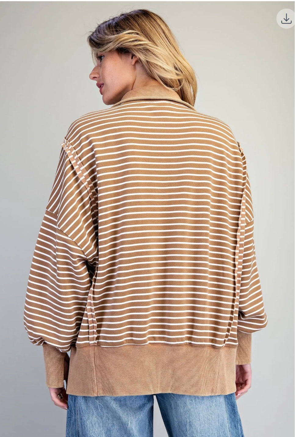 Striped Snow Washed Pullover