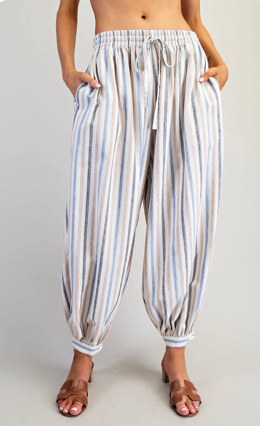 Ocean Breeze Stripe Balloon Joggers