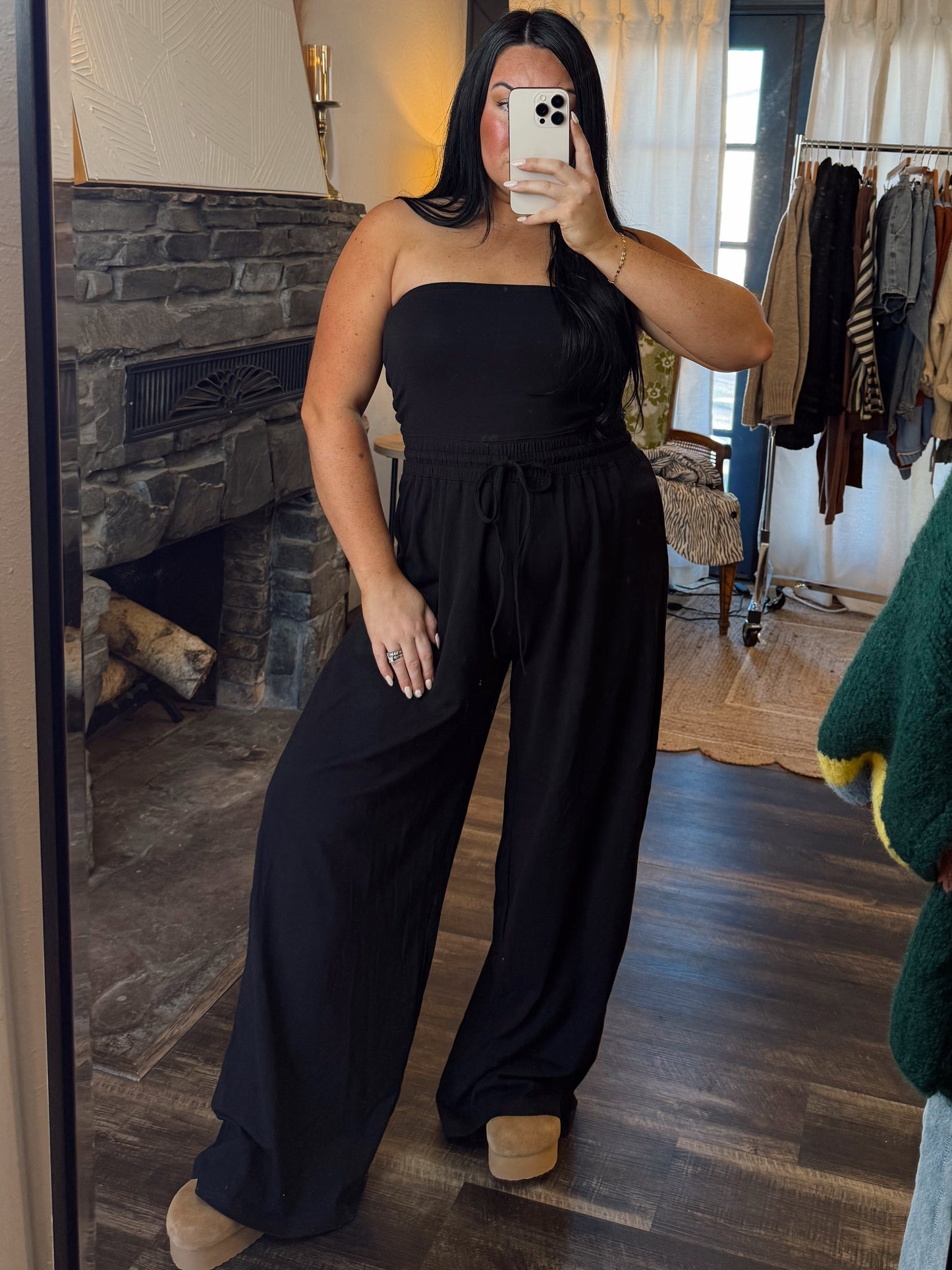 Black Strapless Jumpsuit