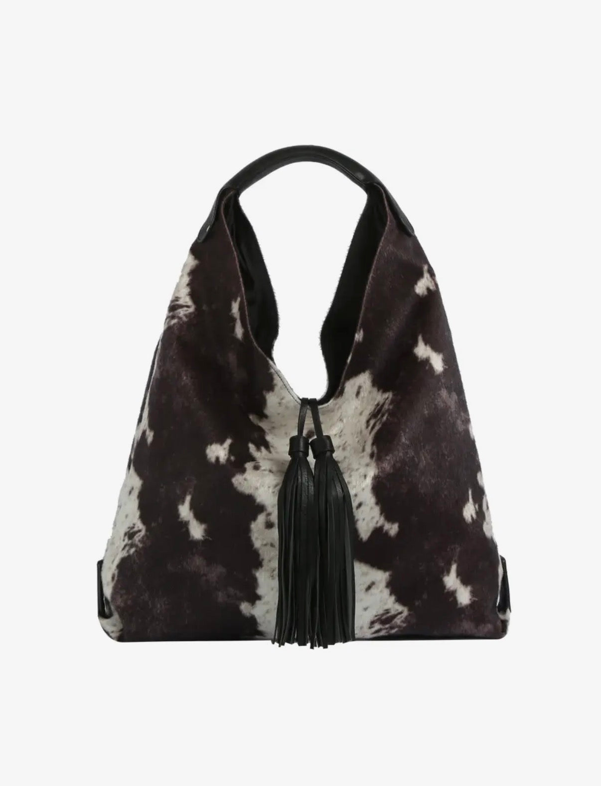 Cowhide Print Hobo Bag