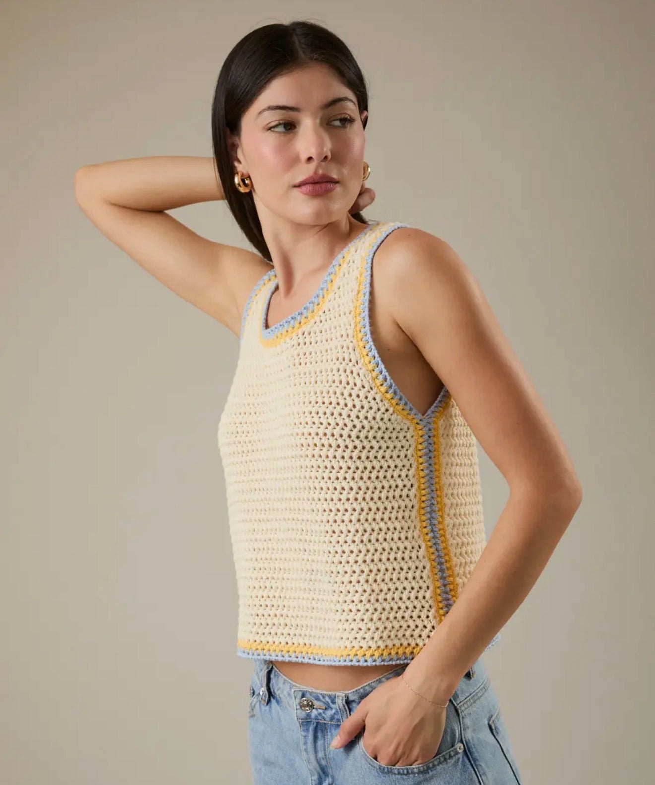 Yellow Crochet Tank Top