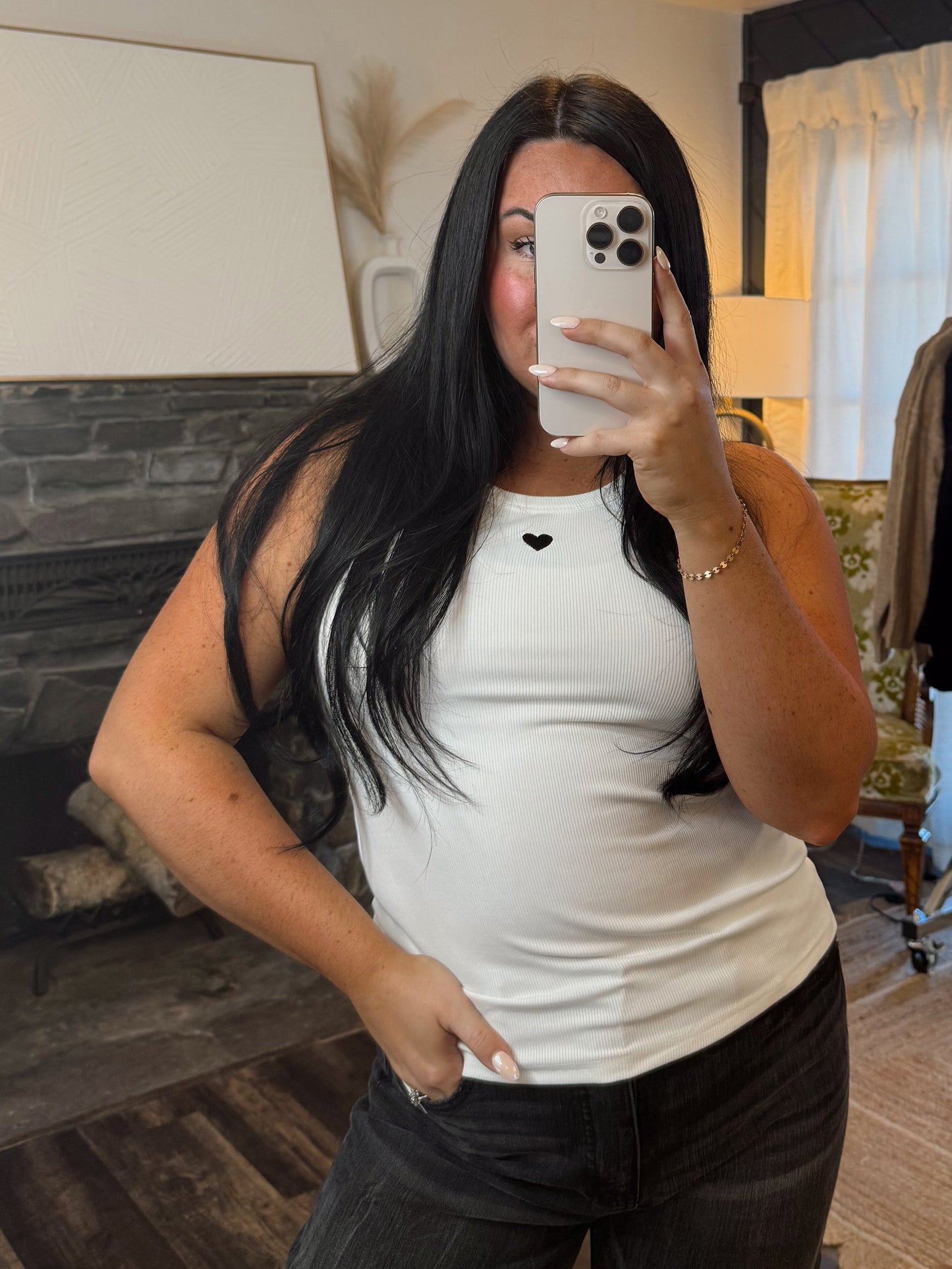 Black Heart Tank Top