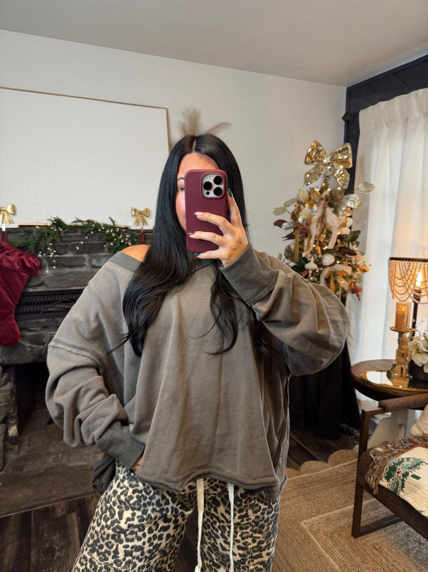 Mineral Washed French Terry Oversized Sweatshirt