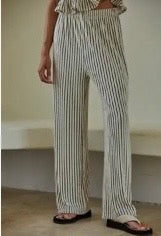 Woven Striped Straight Leg Pants