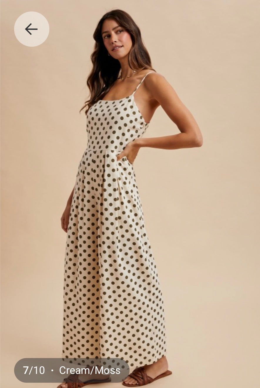 Polka Dot Wide Leg Jumpsuit