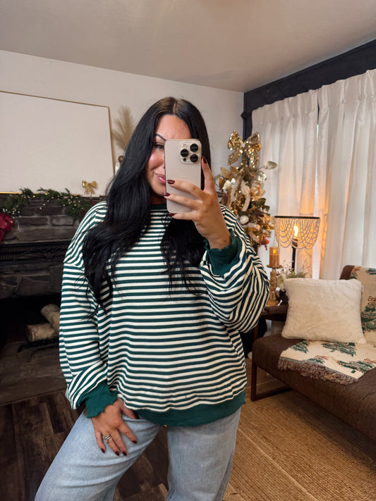 Emerald Stripe Long Sleeve Top