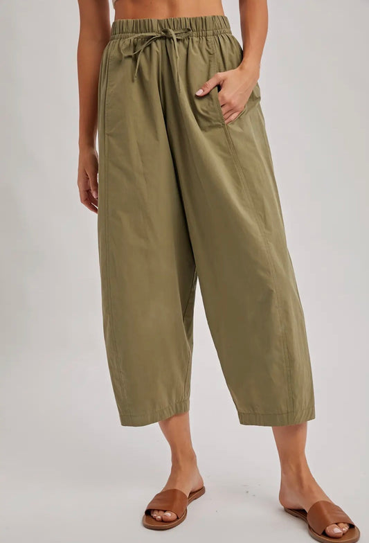 Paper bag Cropped Pants