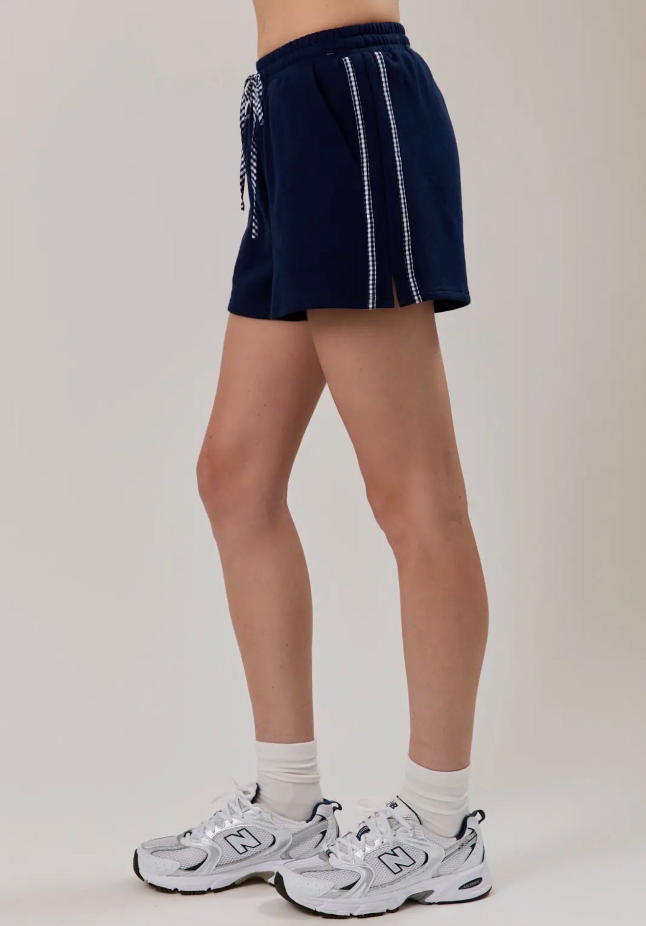 Navy Gingham Shorts