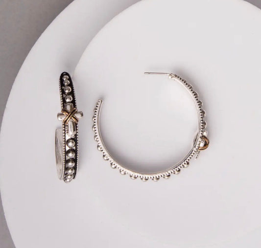 Western Cross Silver Hoop