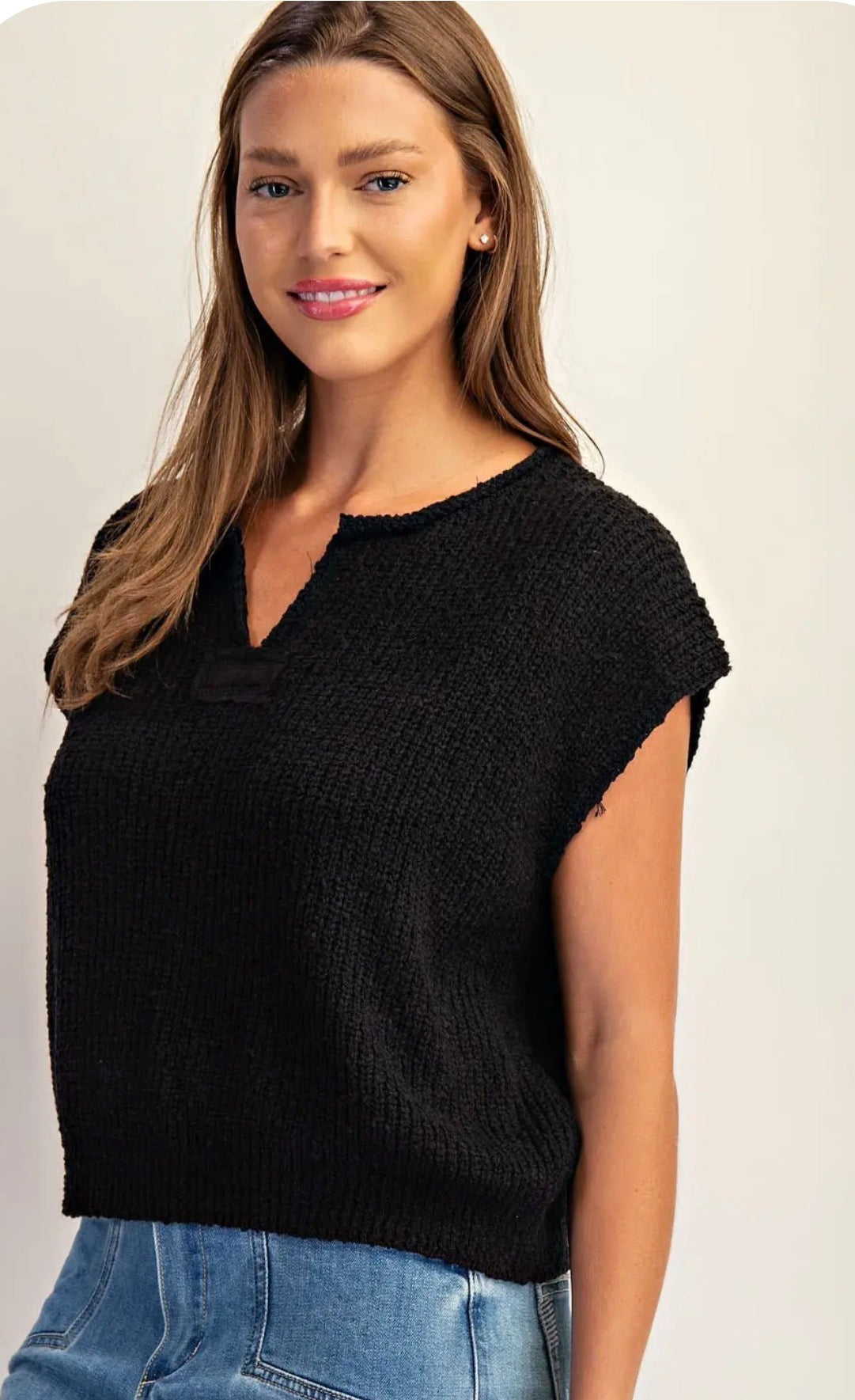 Cap Sleeve Knit Sweater Top