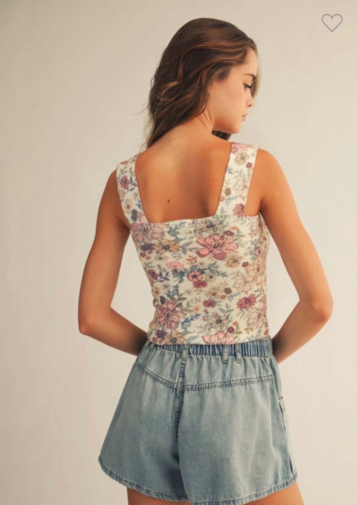 Floral Square Neck Top