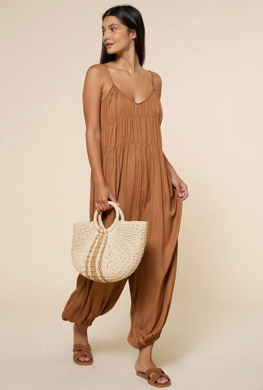 Ruched Tiered Jumpsuit