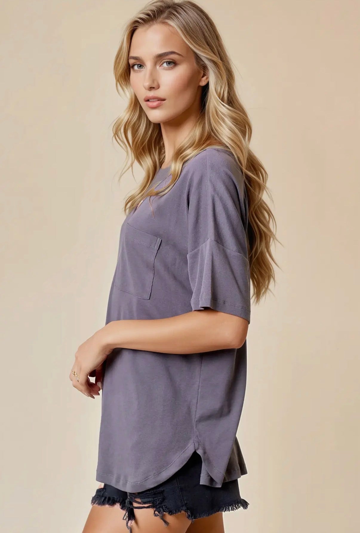 Oversized V Neck Top