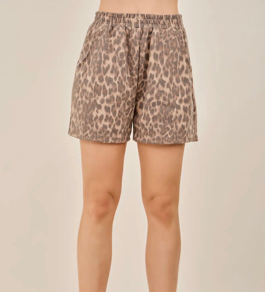 Leopard Terry Shorts