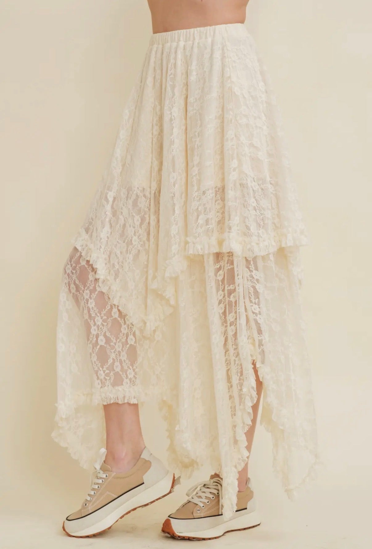 Layered Lace Maxi Skirt